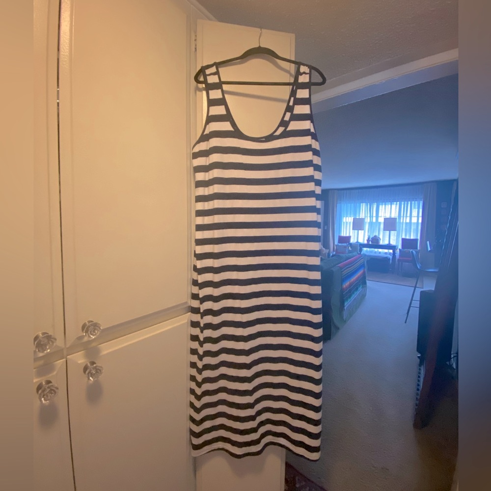 Navy White Maxi Dress